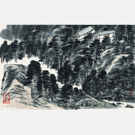 刘朴  富春三行之一23x34cm    纸本  2015年