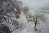 【朝鲜油画】冬日的大同江