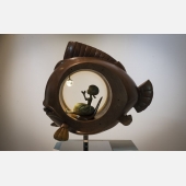 奧茲大眼鯛, 2013, 銅、不鏽鋼、琉璃、LED, 69x44x64cm