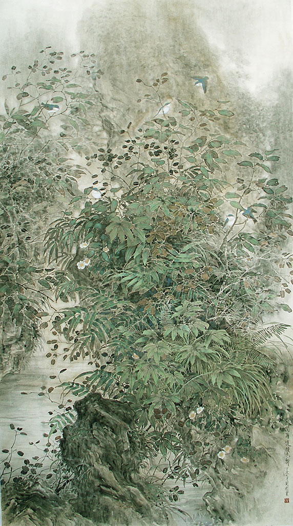 秋涧雨后颜色新