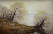 【朝鲜油画】秋天的湖面