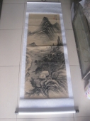 杜曙 河南 山水中堂，尺寸132-50cm