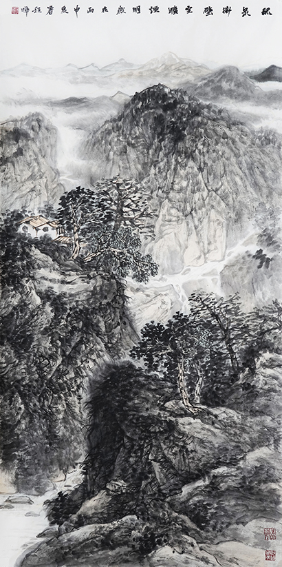 疏泉挂壁空旷烟明，136x68cm,2016