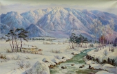  【朝鲜油画】金刚村庄的雪