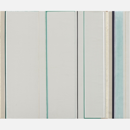 重屏 绿灰之三      康戴里纸 、宣纸 藏纸 ，50×60cm，2016