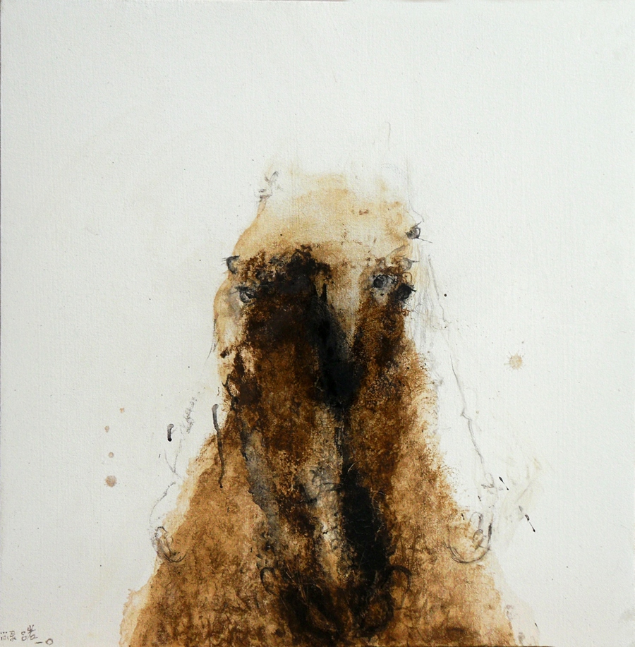吕岩《肖像》 60X60cm 木板布面坦培拉 2010年