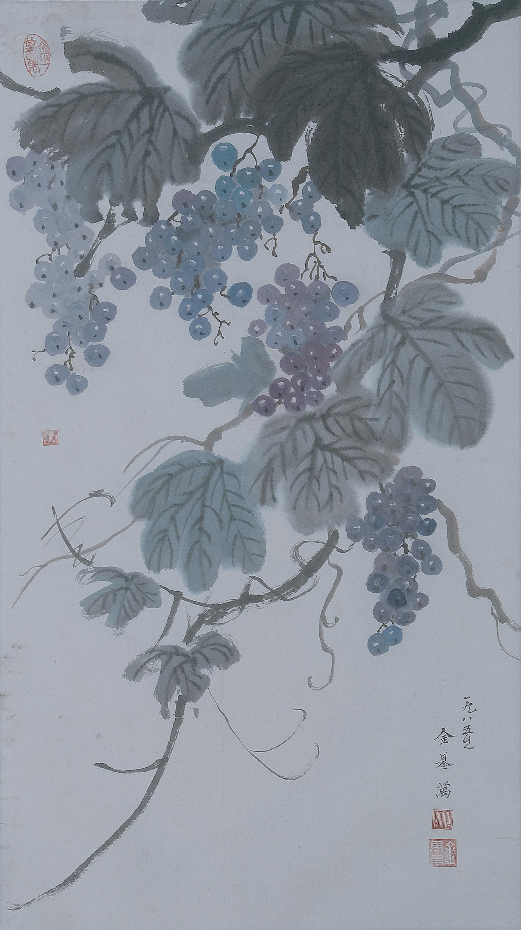 【朝鲜水墨画】葡萄