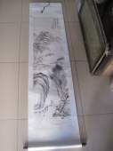 吴观岱 江苏 “江南四吴”之一 山水条幅，尺寸138-34cm