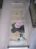 汪溶 安徽 北京中国画院画师 花卉中堂，尺寸119-42cm