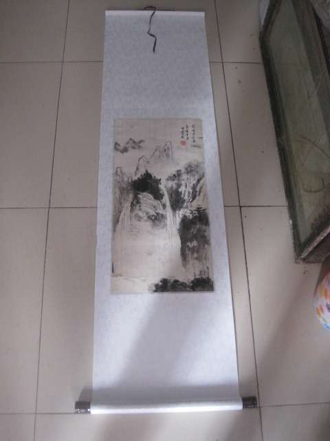 陆俨少 上海 浙江画院院长 师从冯超然 山水条幅，尺寸60-29cm