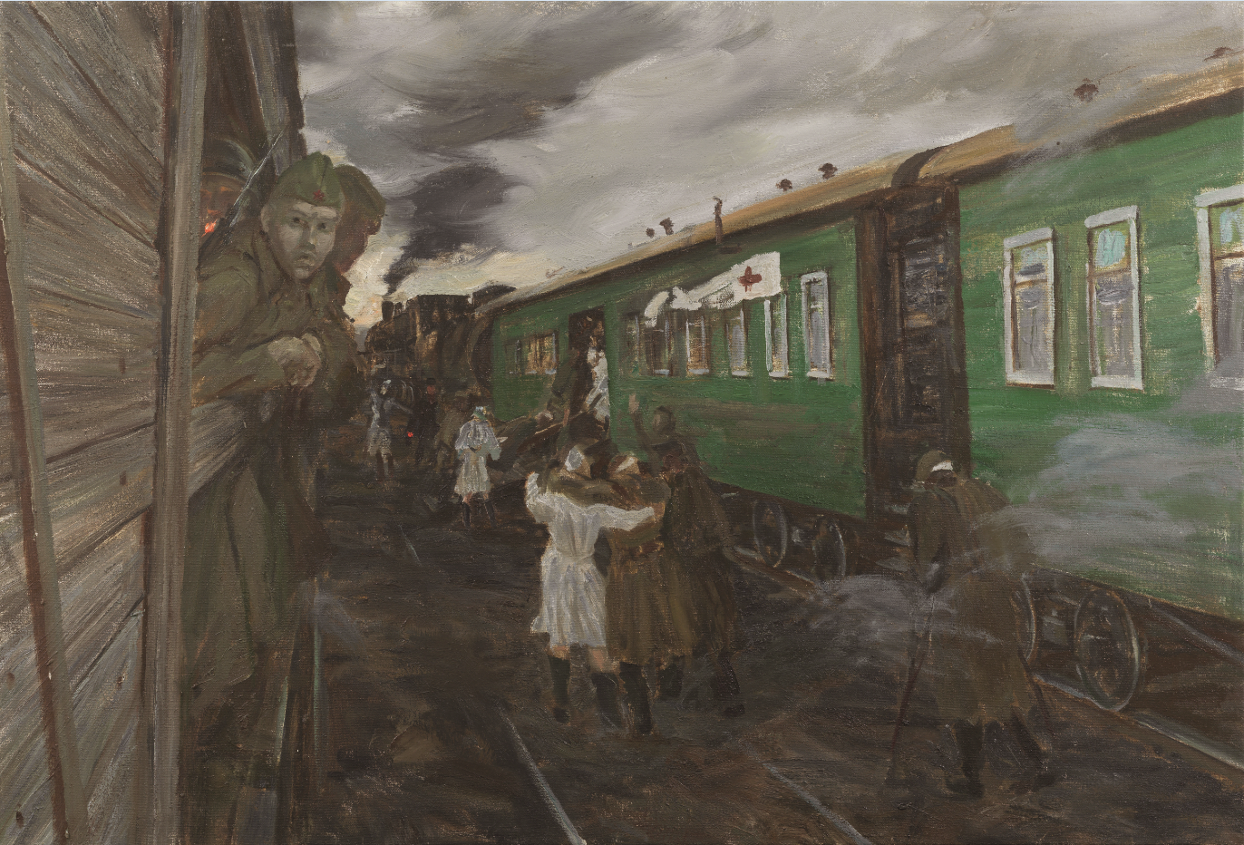 俄罗斯油画《战争的路》