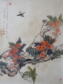 【朝鲜水墨画】花红枝头