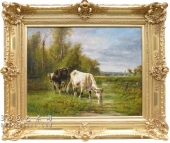 【欧洲油画】春绿牧牛