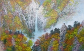 【朝鲜油画】山间瀑布