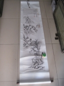 樊浩霖 上海崇明 陆恢之徒 上海中国画院画师 山水条幅，尺寸138-34cm