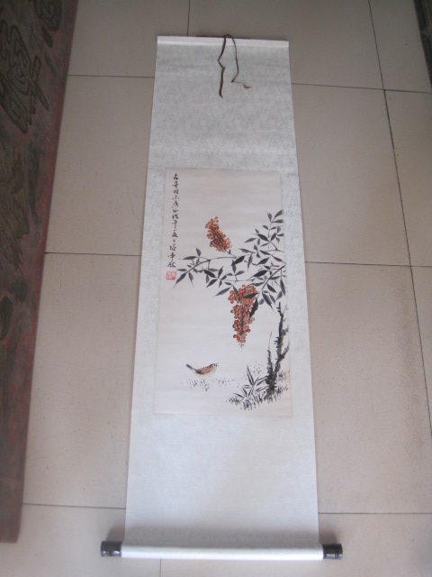 张辛稼 江苏苏州 苏州国画院首任院长 花鸟条幅，尺寸66-30cm