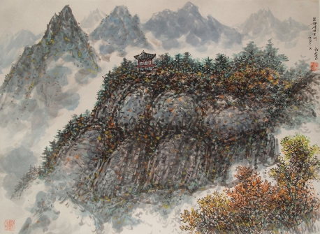 【朝鲜水墨画】妙香山引虎台