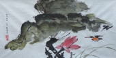 【朝鲜水墨画】 荷花与翠鸟