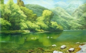 【朝鲜油画】山中溪谷