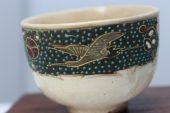 清代日本萨摩彩釉陶瓷杯-台灣四維艺廊