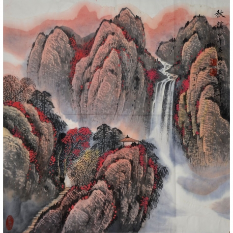 杜中良 山水《秋韵》 67.5x69cm