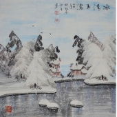 吕洪生  山水 《冰清玉洁》70x70cm