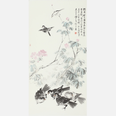 《芙蓉集禽》