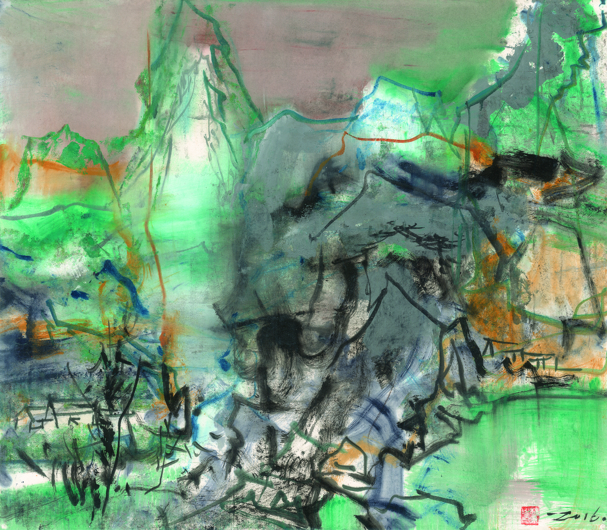 烟云绕树后山幽（2016）纸本油彩 70-80cm