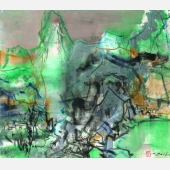 烟云绕树后山幽（2016）纸本油彩 70-80cm