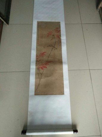 王素 清代江苏扬州 扬州十小首推代表人物 花鸟条幅，尺寸88-28cm