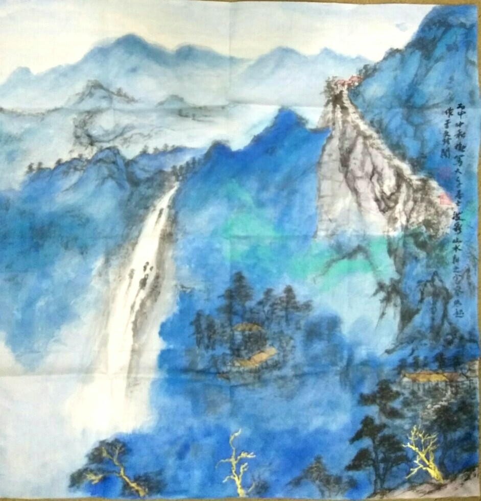 拟张大千泼墨山水