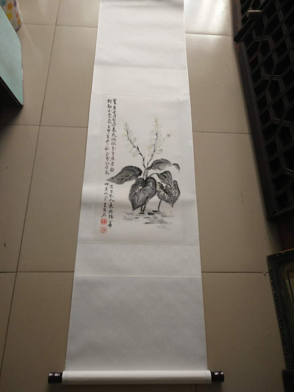 王道远 王友石 民国山东招远 花卉条幅，尺寸68-34cm