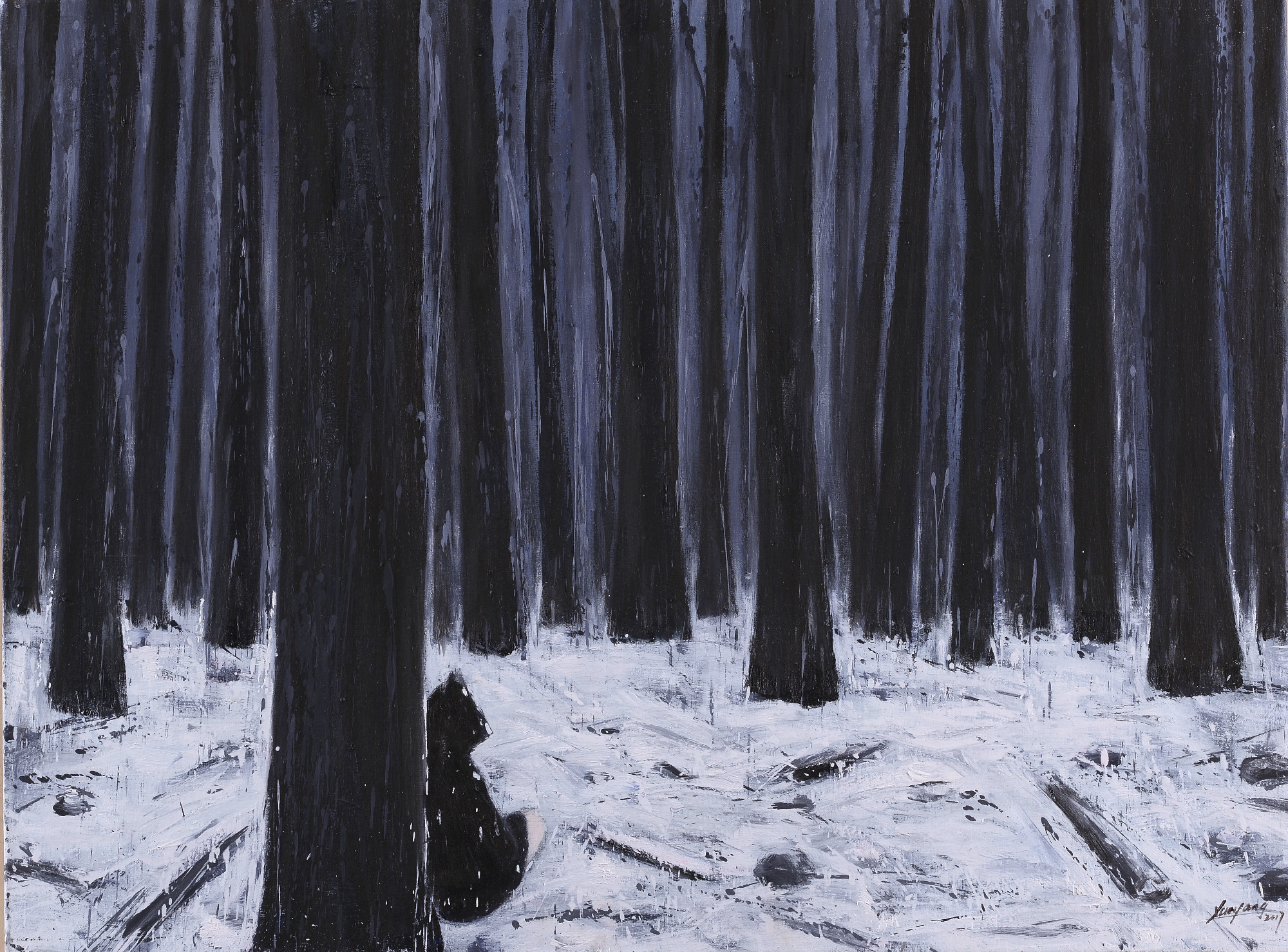 《被延长的冬天》，布上油画，60X80cm ，薛扬，2017年