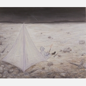 《有流星划过》，布上油画，100X120cm ，薛扬，2017年