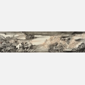 冯苗国画《心游空境》系列之二。34X138cm。2015年作