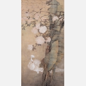 易华昌：中国画《赏花图》136x68cm