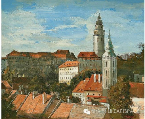 布拉格屋顶（油画）