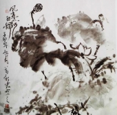 《风来荷自舞》69×138CM 纸上水墨 2011年