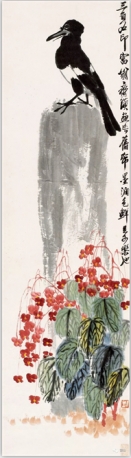 喜鹊海棠（国画）