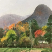 《大山里的深秋》油画