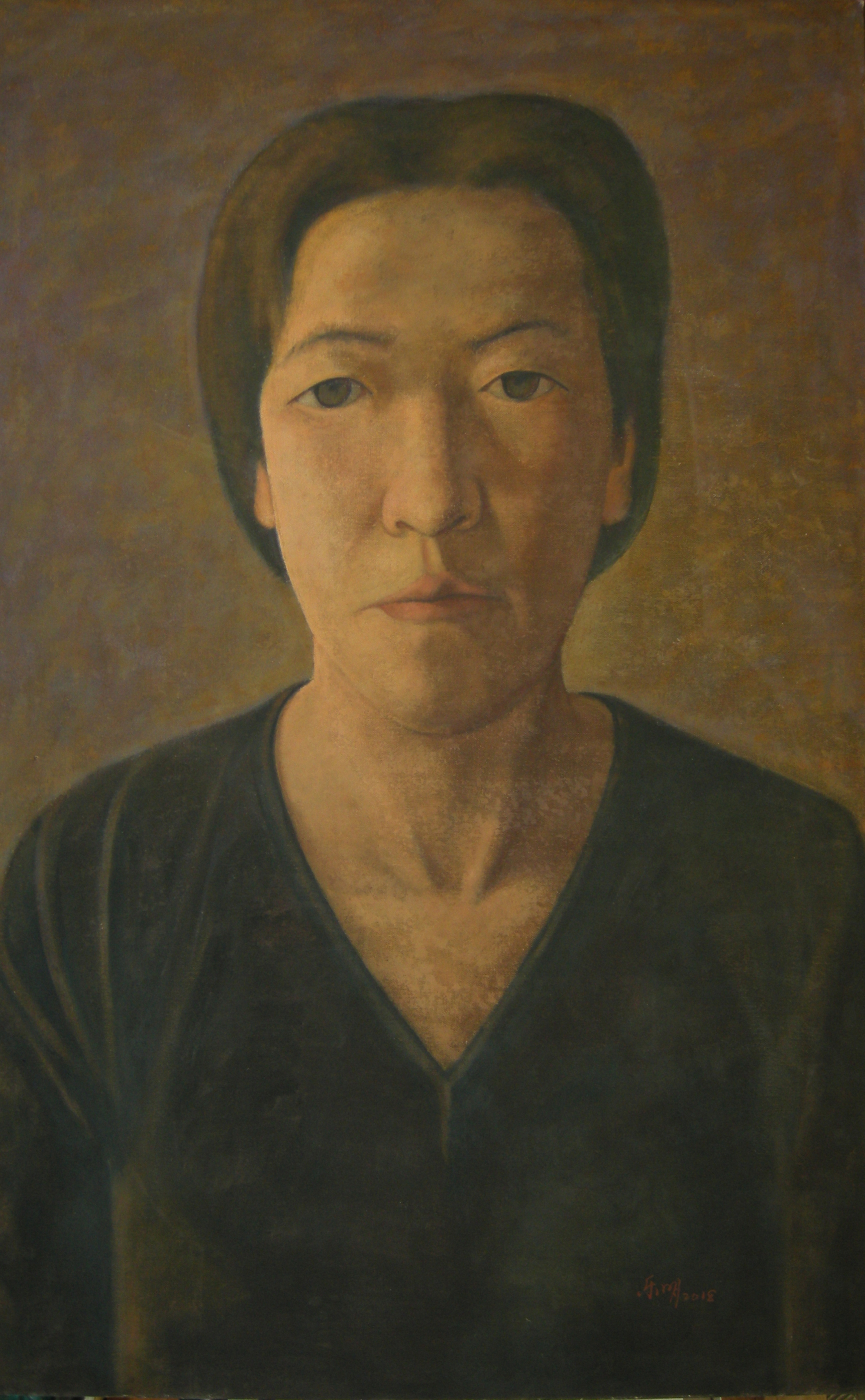 《黑衣女》麻布油彩130x80cm2018年