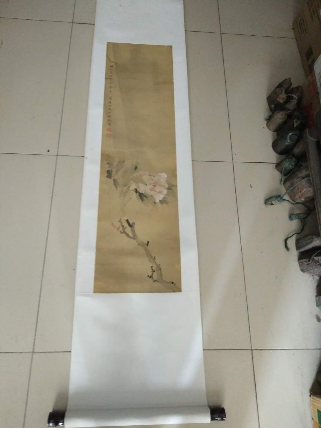 清代 左锡璇 江苏常州籍 花卉条幅，尺寸96-26cm