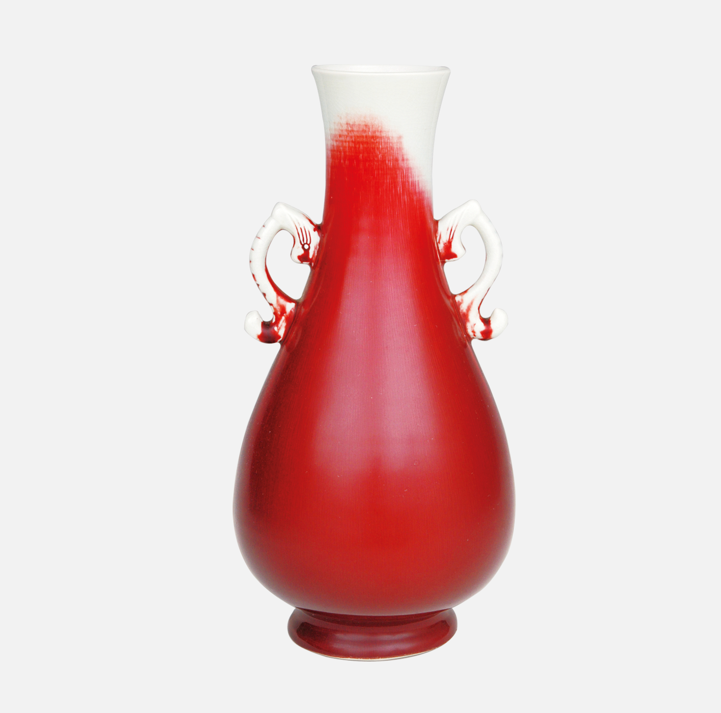 郎窑红釉长寿瓶