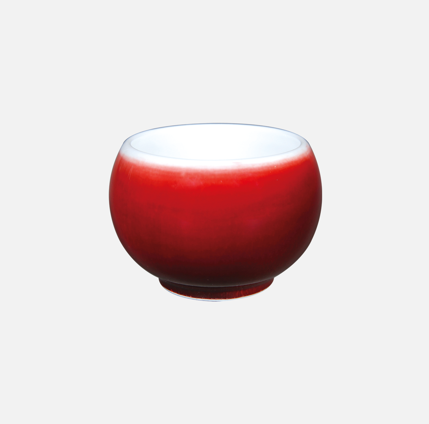 郎窑红釉圆形杯