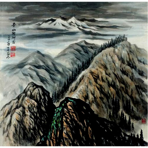 郭德勋   山水画《青山相对出》68x68cm