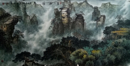 最具收藏的画家陈晓峰四尺中堂《黄山胜景》图单幅价格