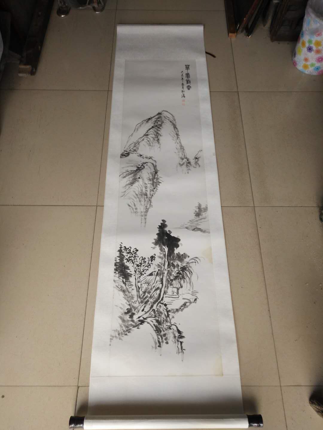 天津 赵松涛 山水条幅，138-34.5cm