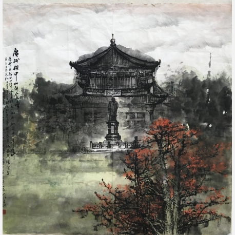 【共和曙光】系列作品之四  广州中山纪念堂  68 X 68 cm
