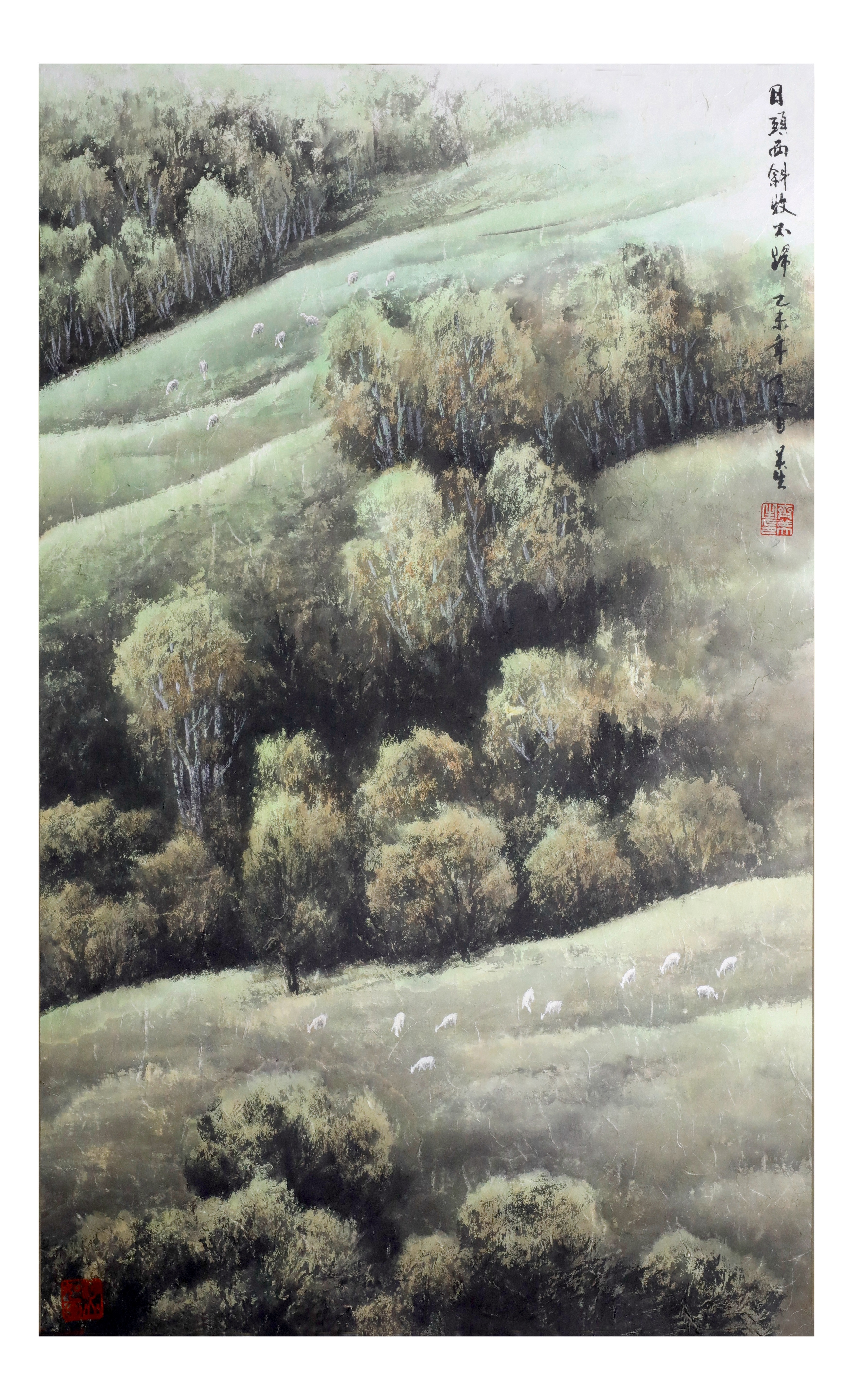 《日头西斜牧不归》2017年 · 中国画 · 尺寸90×62cm齐美生。