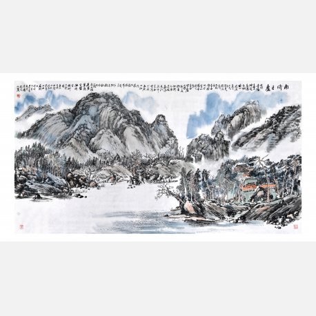 《南倚匡庐》中国画 · 尺寸180×90cm